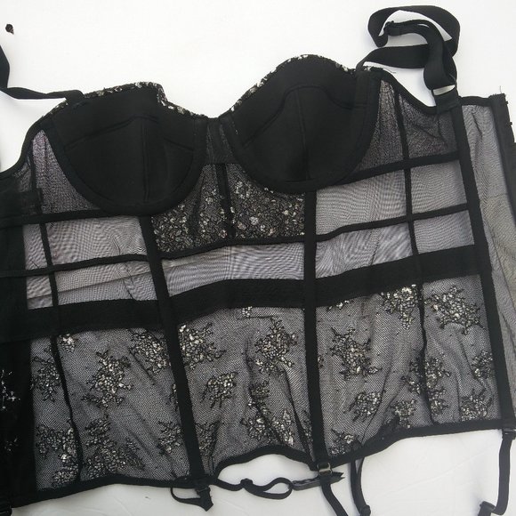 Victoria Secret Black Corset 32C - Picture 8 of 10